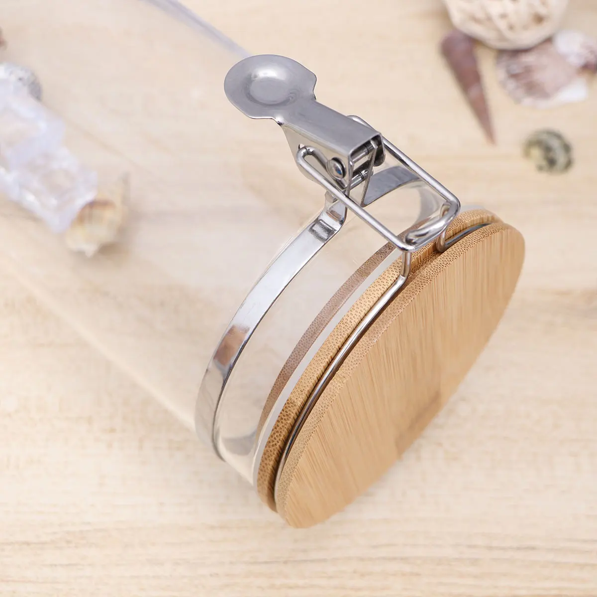 

Canisters Glass Jar Kitchen Tea Container Coffee Wooden Food Storage Containers