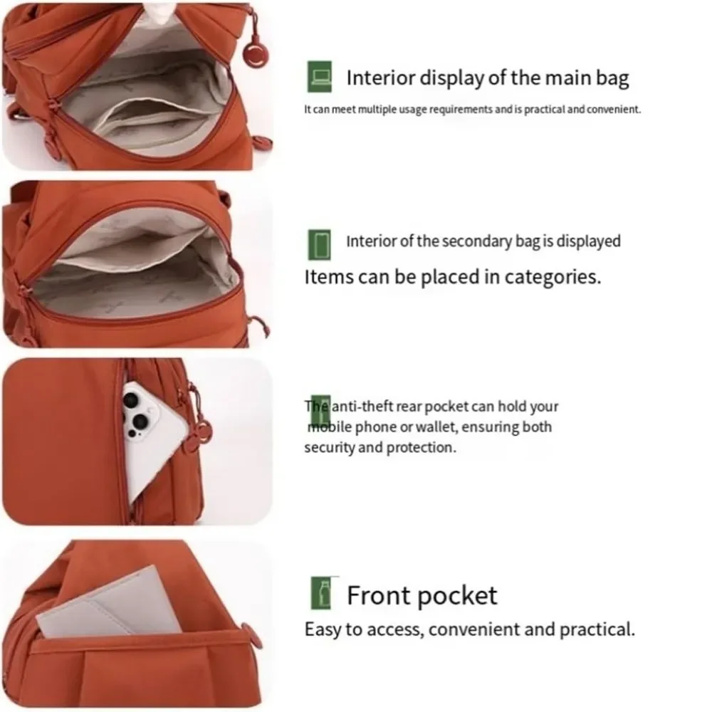 Casual Oxford Fabric Backpack Multi Layer Large Capacity Chest Bags Multi-purpose Waterproof Shoulder Bag Unisex