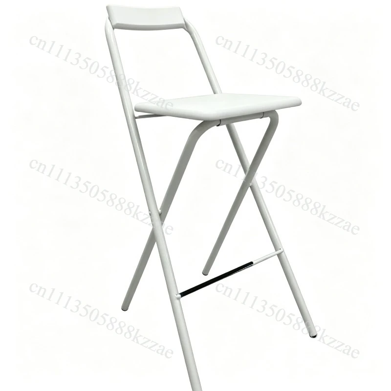 Foldable High Chair Modern Bar Stool with Backrest Creative Counter Stool for Cashier Desk Stable Load-bearing Home Furniture