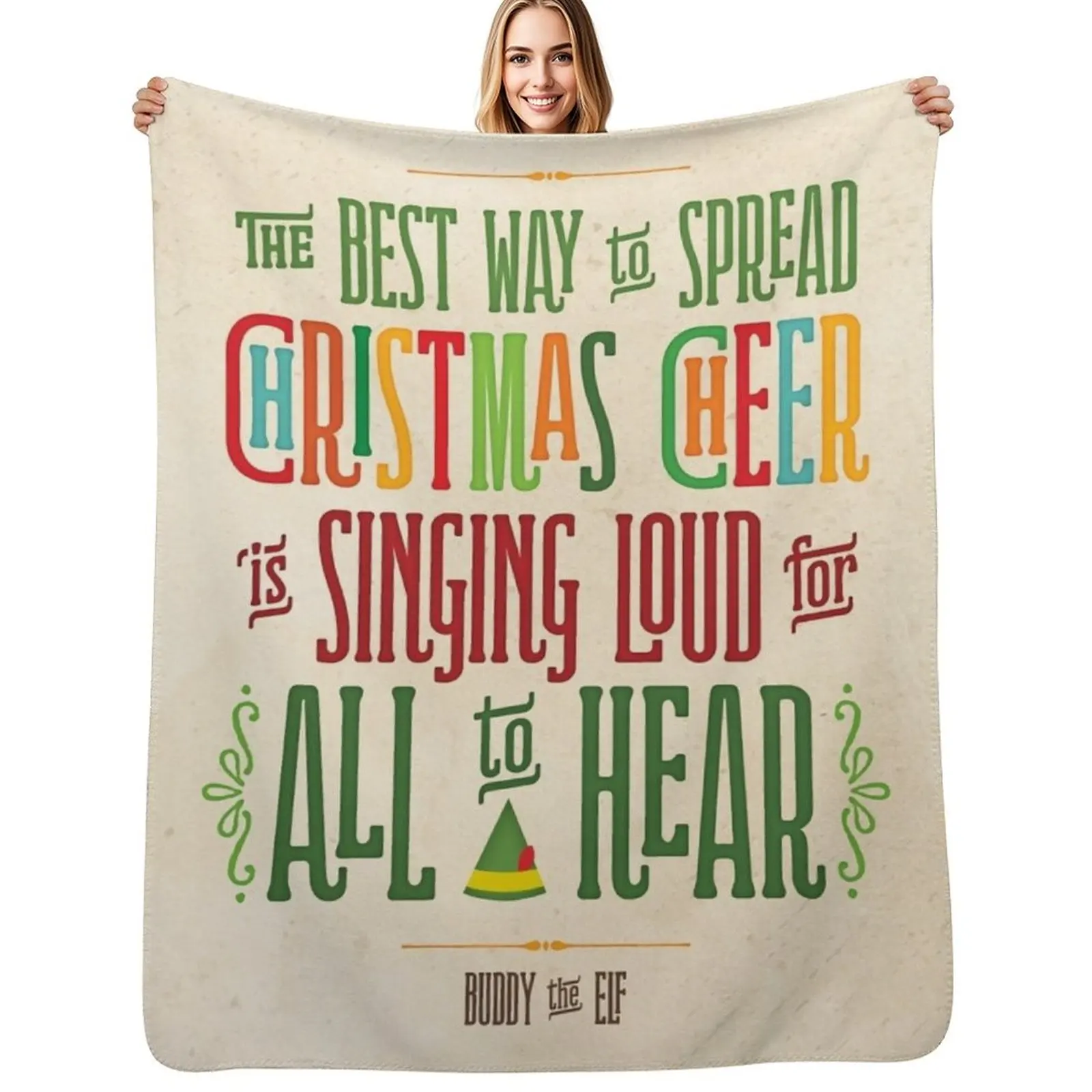 Buddy the Elf - Christmas Cheer Throw Blanket Soft Bedroom Blanket for Night Sleeping