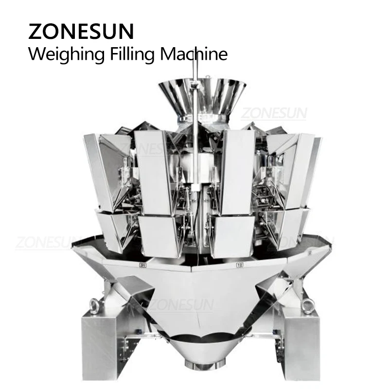 ZONESUN ماكينة تعبئة الحبيبات الأوتوماتيكية الحبوب بذور السمسم الحلوى تغذية وزنها قياس إنتاج التعبئة ZS-QGF10