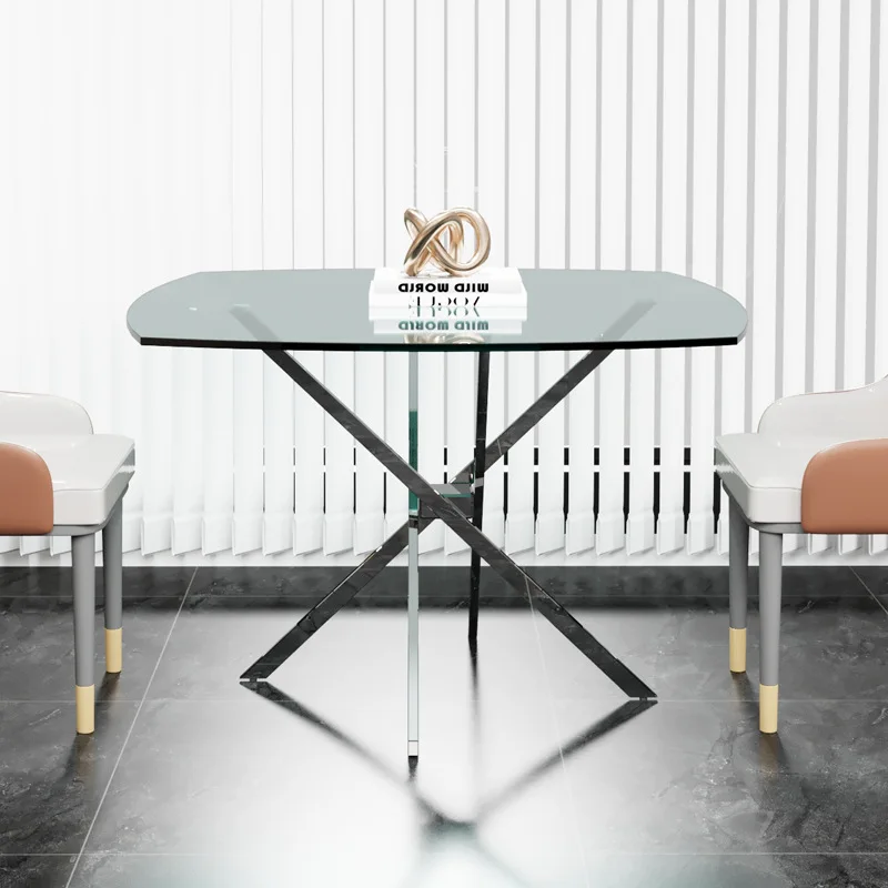 Manufacturer customizes household square tempered glass table, modern simple negotiation table, small apartment meeting