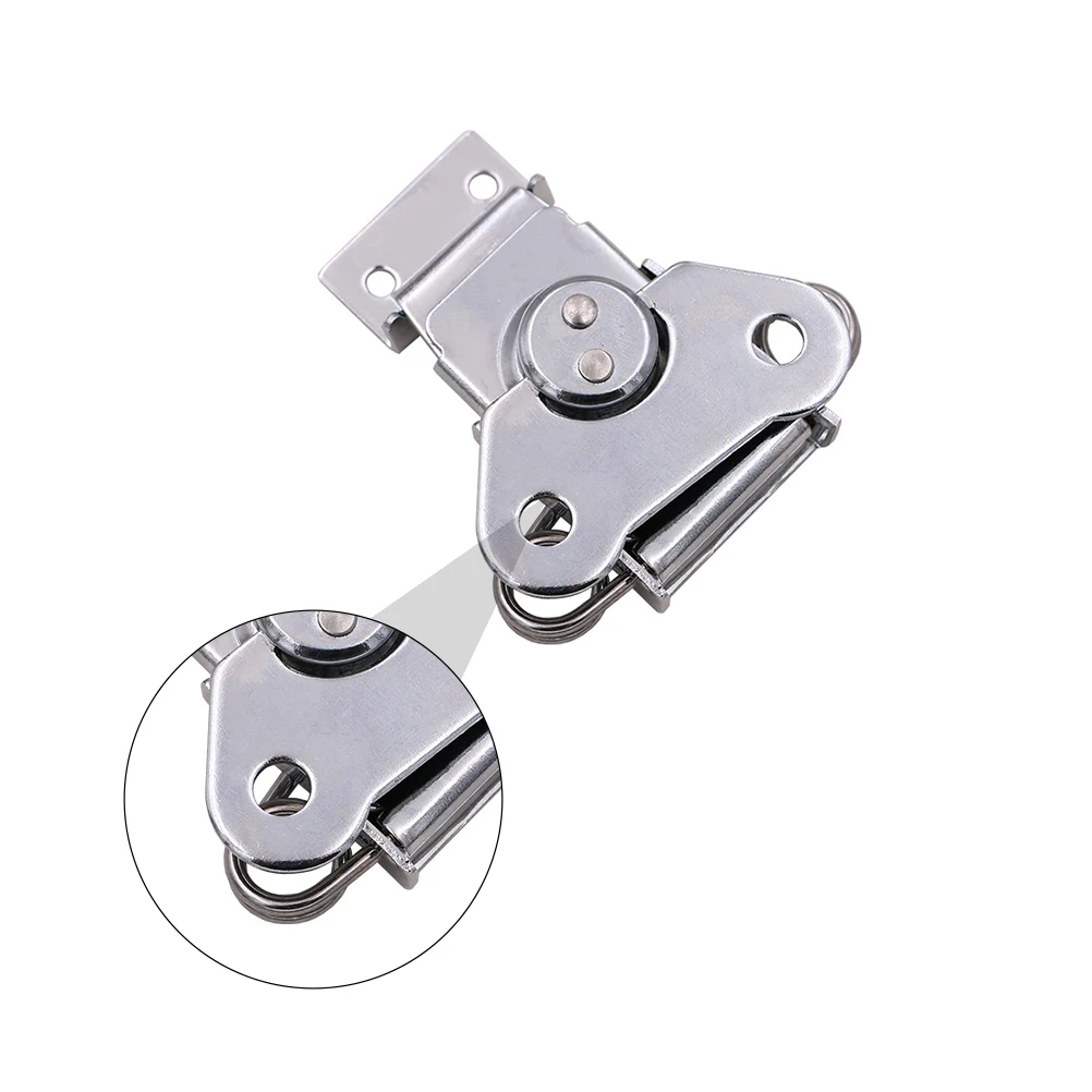 

Aircraft Box Lock Spring Loaded Latch Silver Stainless Steel AdjustableLatch Small Door Cabinet Tool Box Locker Hardware