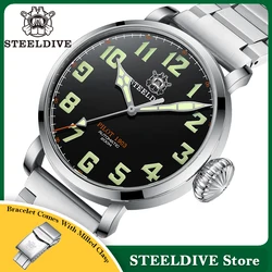 STEELDIVE SD1903 Big 46.5mm Steel Case C3 Luminous 200M Waterproof Sapphire Glass with AR Coating NH35 Mechanical Men Watches