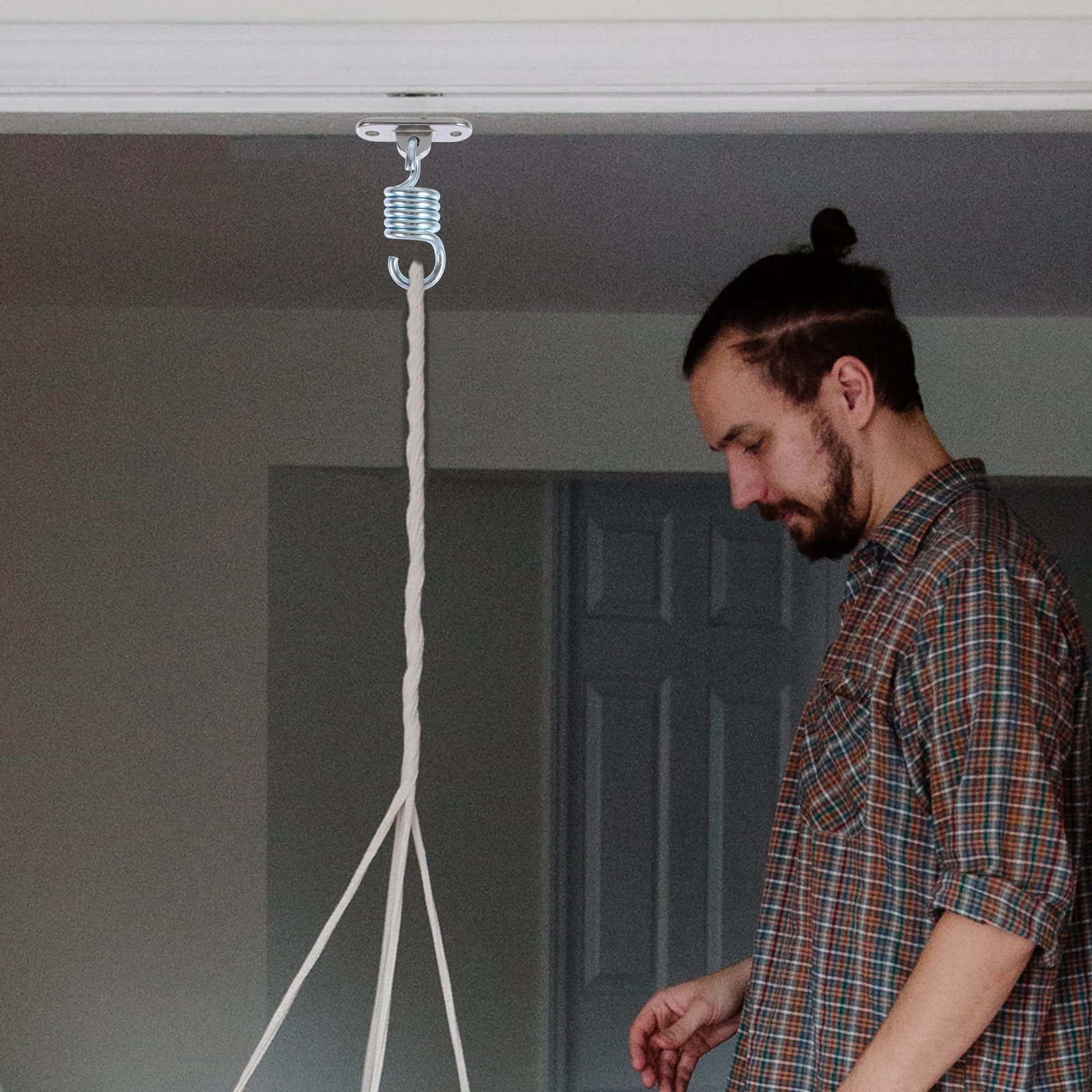 

1Set Stainless Steel Hammock Hanging Kit Heavy Duty Swing Hooks Durable Fixing Bracket for Chair Swings Fitness Use