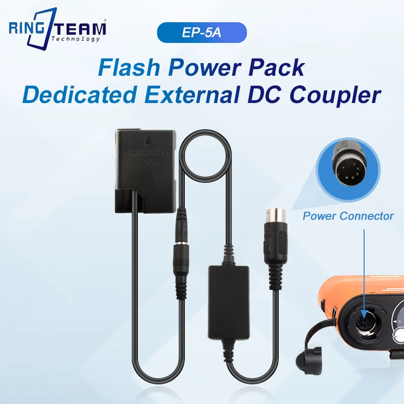 

Male Flash Lamp Power Interface to DC 4.0*1.7mm Cable + EN-EL14 EP-5A Dummy Battery EP5A For Nikon D3100 D3200 D3300 D3400 D3500