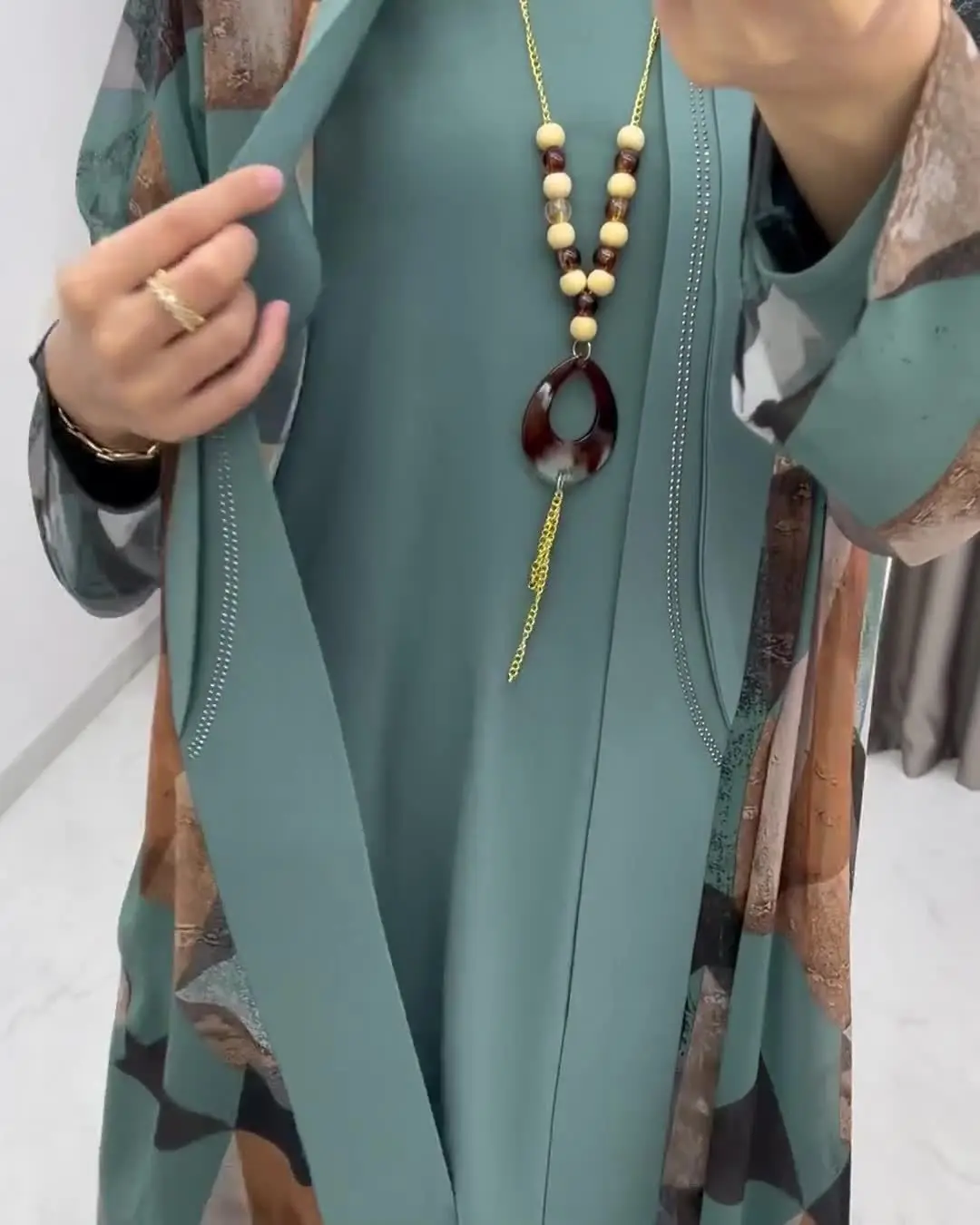 イード女性アバヤ 3 点セット パンツ付き パーティー イスラム教徒セット カフタン ローブ ジャラビヤ ラマダン モロッコ ドバイ 2025 ムスルマン アンサンブル