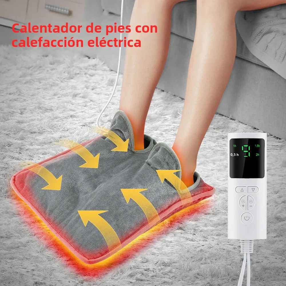 Almohadilla calefactora eléctrica para pies, pies lavables, hoja cálida de invierno, manta térmica de Franela, alfombrilla calefactora, alfombrilla calefactora para pies, hogar y oficina