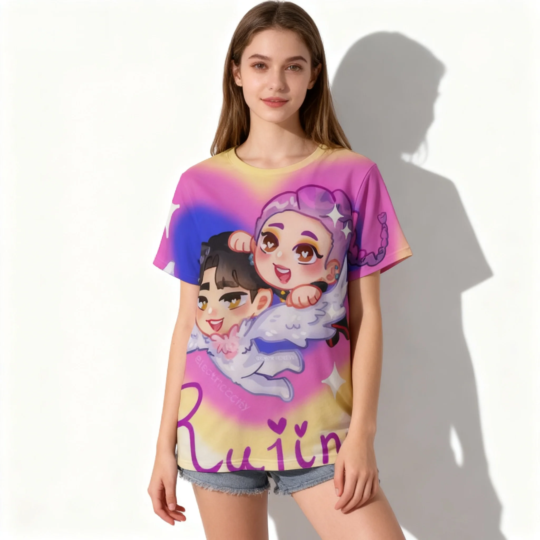 

Popular Kpop Witch Hunting Team Gaza Men's Team T-shirt Anime 3D Women's Adult and Children's Extra Large Clothing T-shirt Gift