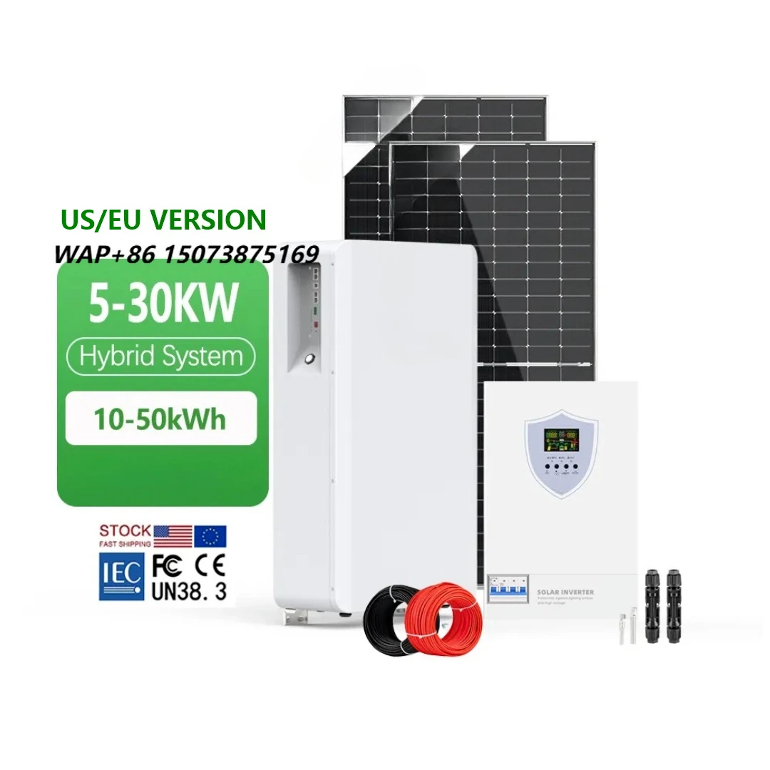 Jinko Solar Panels Photovoltaic System Solar Kits 10Kw 20Kw 30Kw Roof Mounting Hybrid Solar Energy Storage System for USA Home