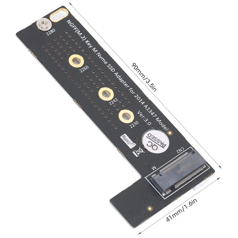 SSD เป็น A1347อะแดปเตอร์การ์ดอะแดปเตอร์ SSD ชุดอัพเกรด SSD M.2 NGFF M-Key NVMe SSD Card