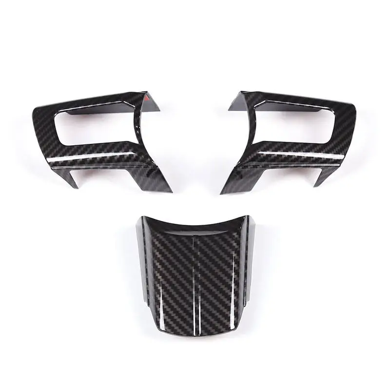 Car ABS Interior Accessories Steering Wheel Panel Cover Trim 3pcs Carbon Fiber Texture For Mazda MX-5 NC 2009 2010 2011-2014