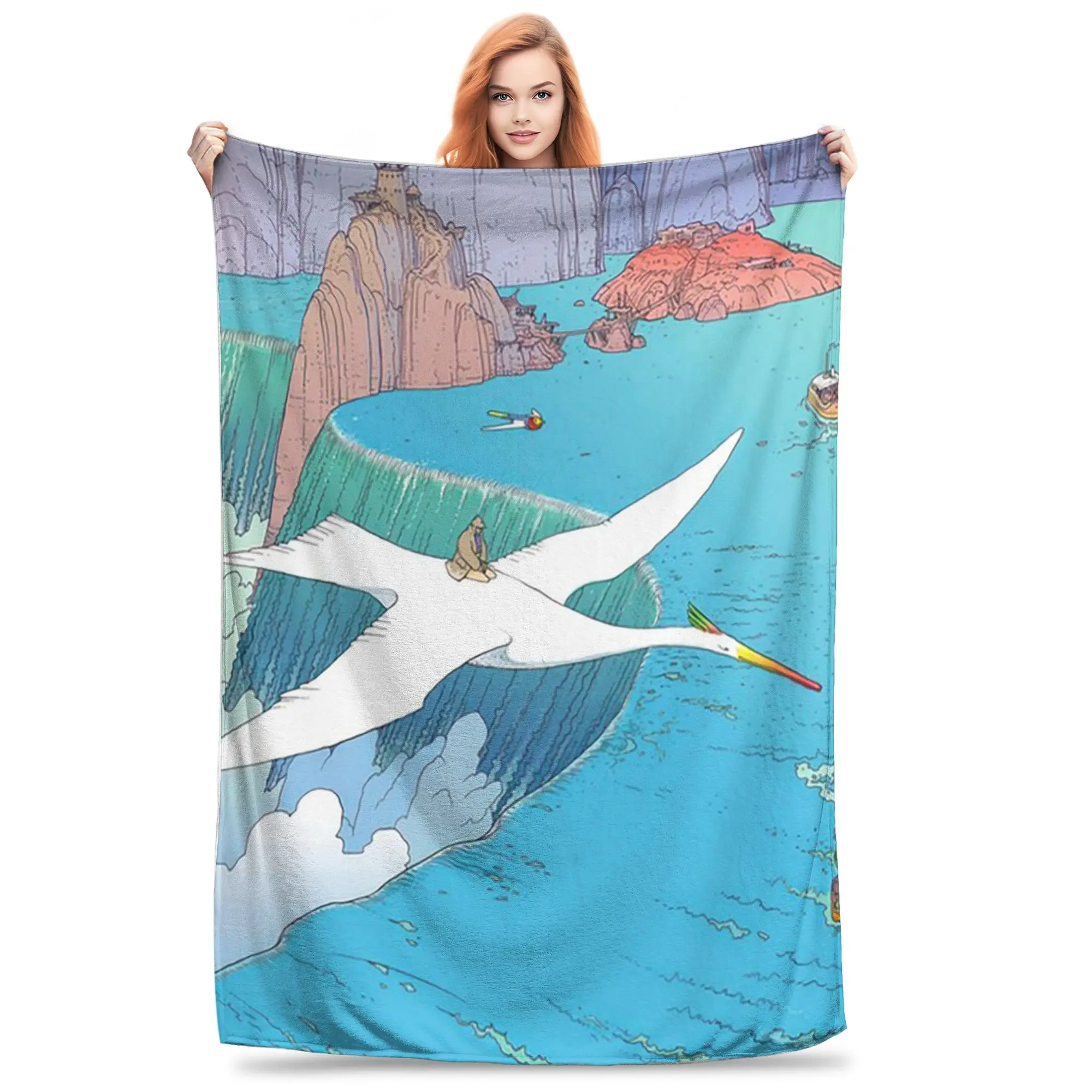 

Moebius Paintings - Jean Giraud Moebius Blankets Flannel Sofa Throw Blanket for Couch Bedding Office Throws Bedspread Quilt