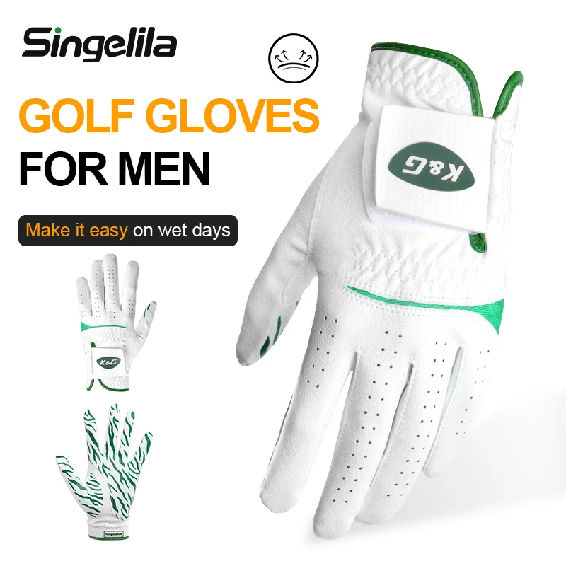 Left Sports Golf Gloves Breathable Golf Mittens Left Hand For Men Adjustable Mens Anti Slip Granules Golf Gloves For Golfer Men