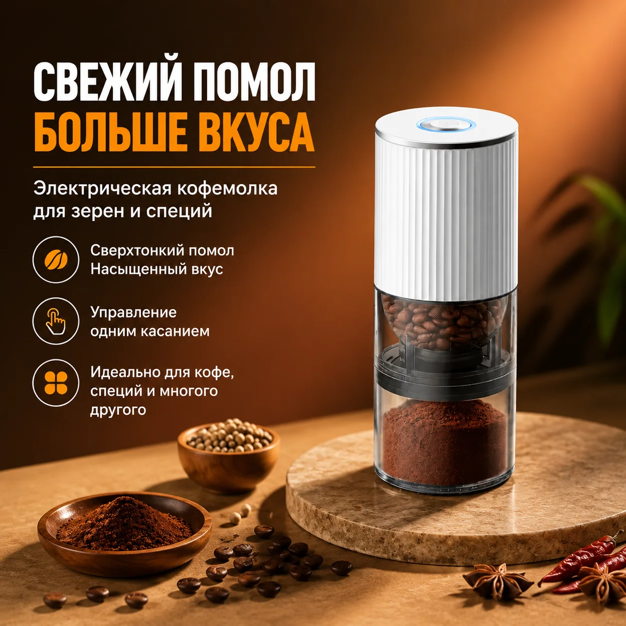 Electric Multifunctional Powder Grinder for Coffee Beans, Pepper, and Chinese Prickly Ash - Ultra Fine Household Crushing