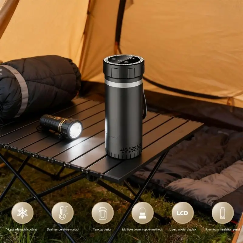 Insulated Travel Cup With Constructed In Battery Refrigerating Technology For Cold Beverages Mobile 87HA