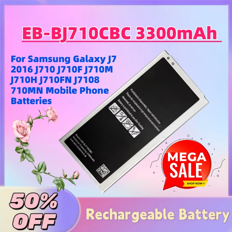 

EB-BJ710CBC 3300mAh 3.85V Battery for Samsung Galaxy J7 2016 J710 J710F J710M J710H J710FN J7108 710MN Mobile Phone Batteries