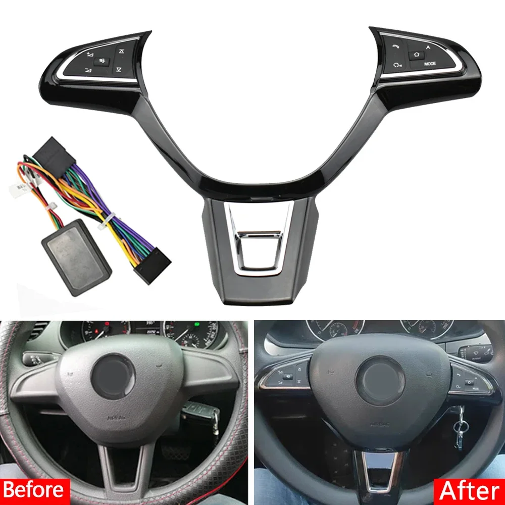 Button Switch For Skoda Superb Yeti Rapid Octavia Multifunction Steering Wheel Control Button Switch Volume Phone Audio Switch