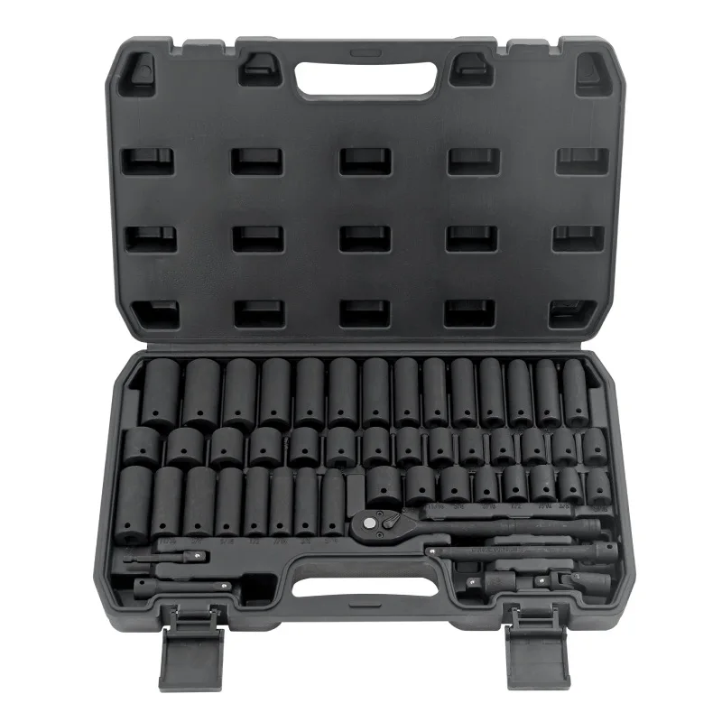 3/8 Long and Short Metric Pneumatic Sleeve Set Auto Repair Machine Repair Set 50-piece Pneumatic Sleeve Set