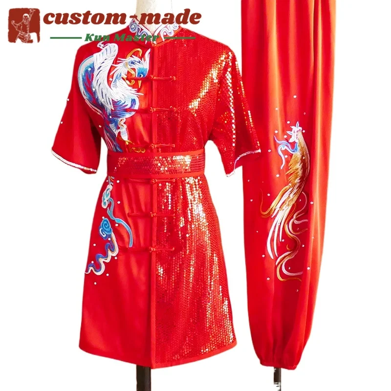 

Униформа для боевых искусств на заказ, костюм кунг-фу с вышивкой дракона, длинный кулак южного кулака, усиленный для соревнований по форм кунг-фу