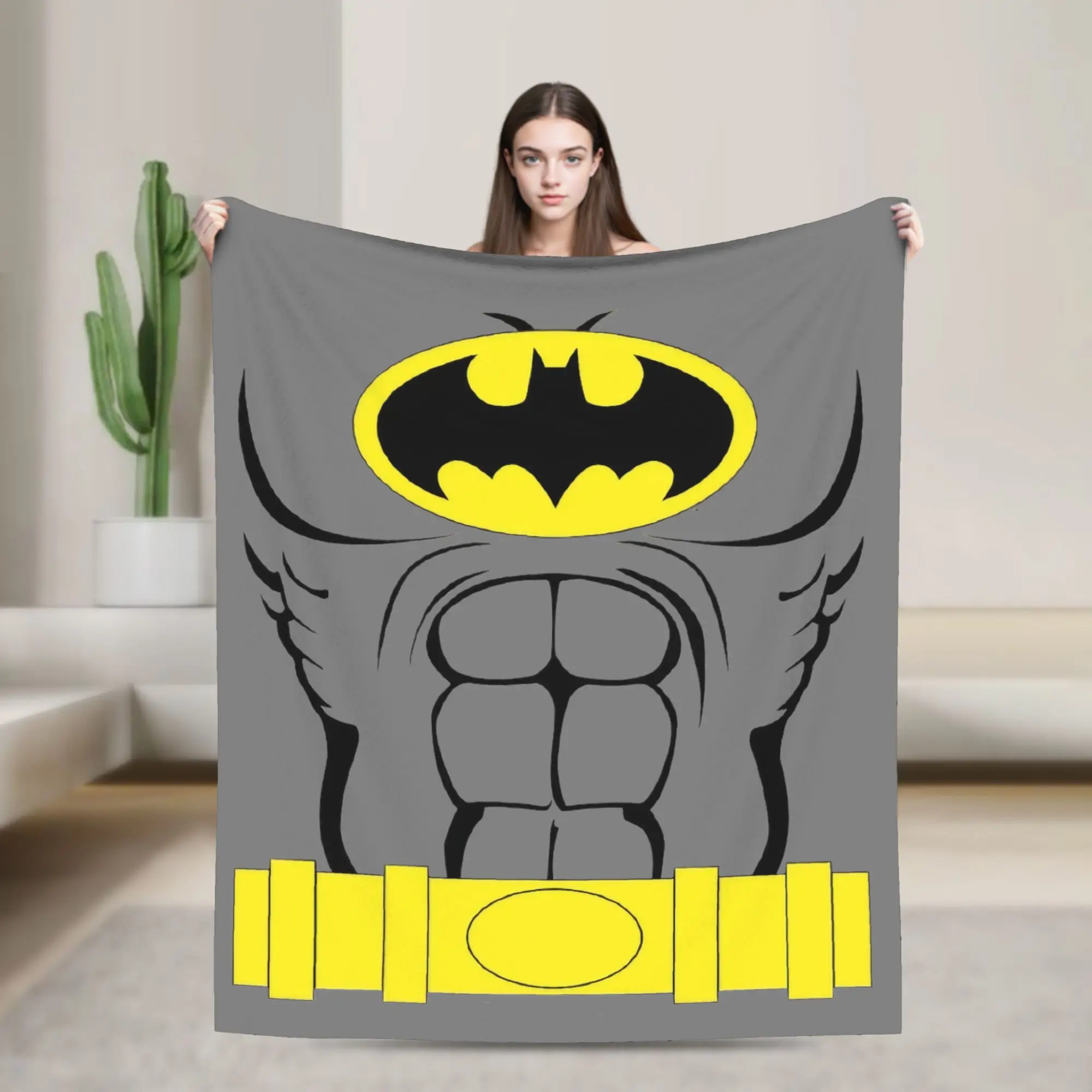 Batmans Pectoral Muscles Blanket Wool Awesome Breathable Throw Blanket for Home Autumn/Winter,