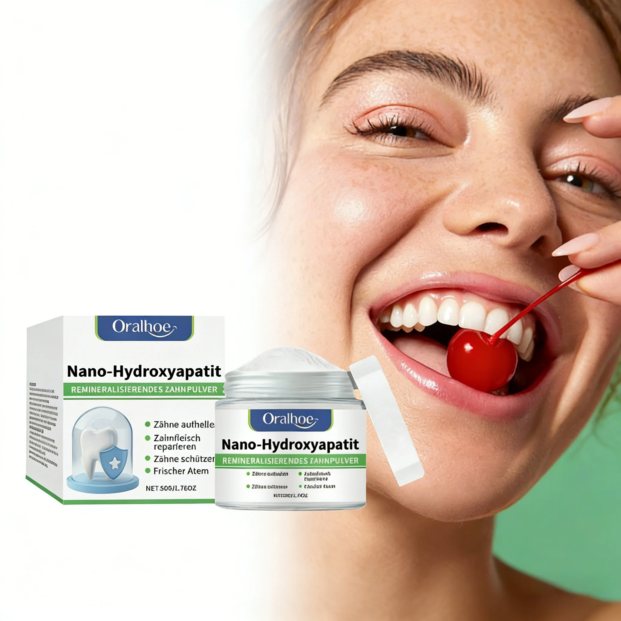 Hydroxyapatite Teeth Whitening Powder Brighten Yellow Teeth Stain Removal Cleaning Oral Hygiene Gum Care Bleaching Tooth Powder