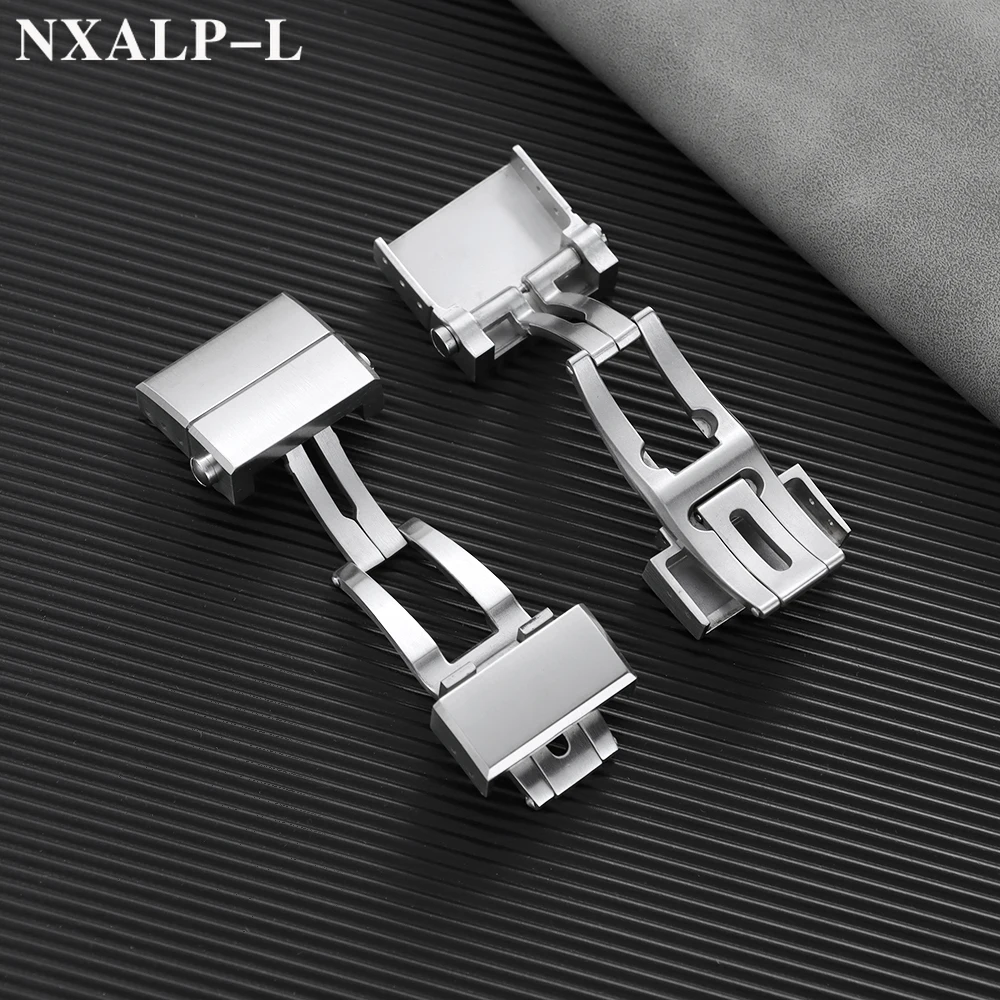 20mm 시계줄 버클 울리세 나르딘 아테네용 접이식 버클 고무 실리콘 시계줄용 316 스테인리스 스틸 버터플라이 클라스프