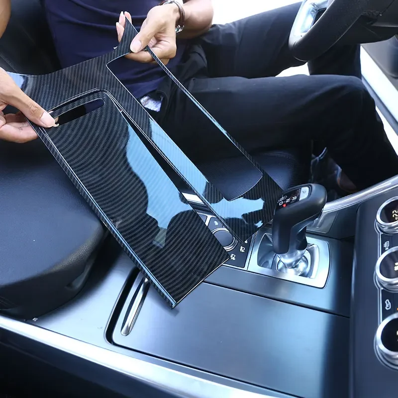 

Suetlcoity для Landrover Range Rover Sport RR Sport 2014-17 ABS углеродное волокно, крышка центральной консоли автомобиля, накладка, автомобильные аксессуары