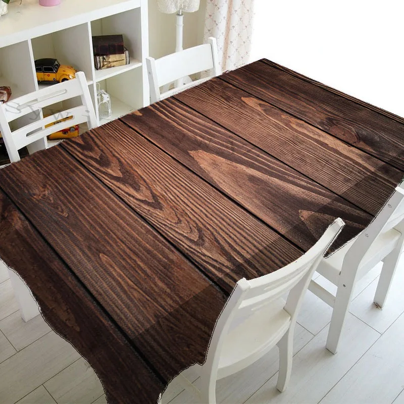 Branch Wood Plank Pattern Kitchen Rectangular Tablecloth Wedding Party Decoration Living Room Coffee Table Waterproof Tablecloth