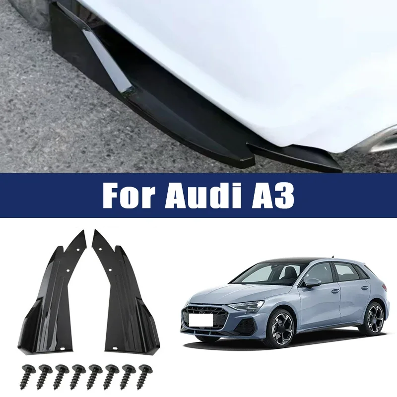 

Car Rear Bumper Spoiler Lip Carbon Fiber Wing Trim Protection Anti-crash Diffuser Side Skirt Wrap Angle Splitter For Audi A3
