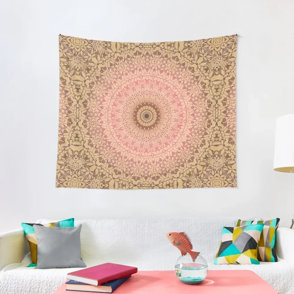 

Pink brown mandala Tapestry Things To The Room Mushroom Decorative Paintings Tapestry