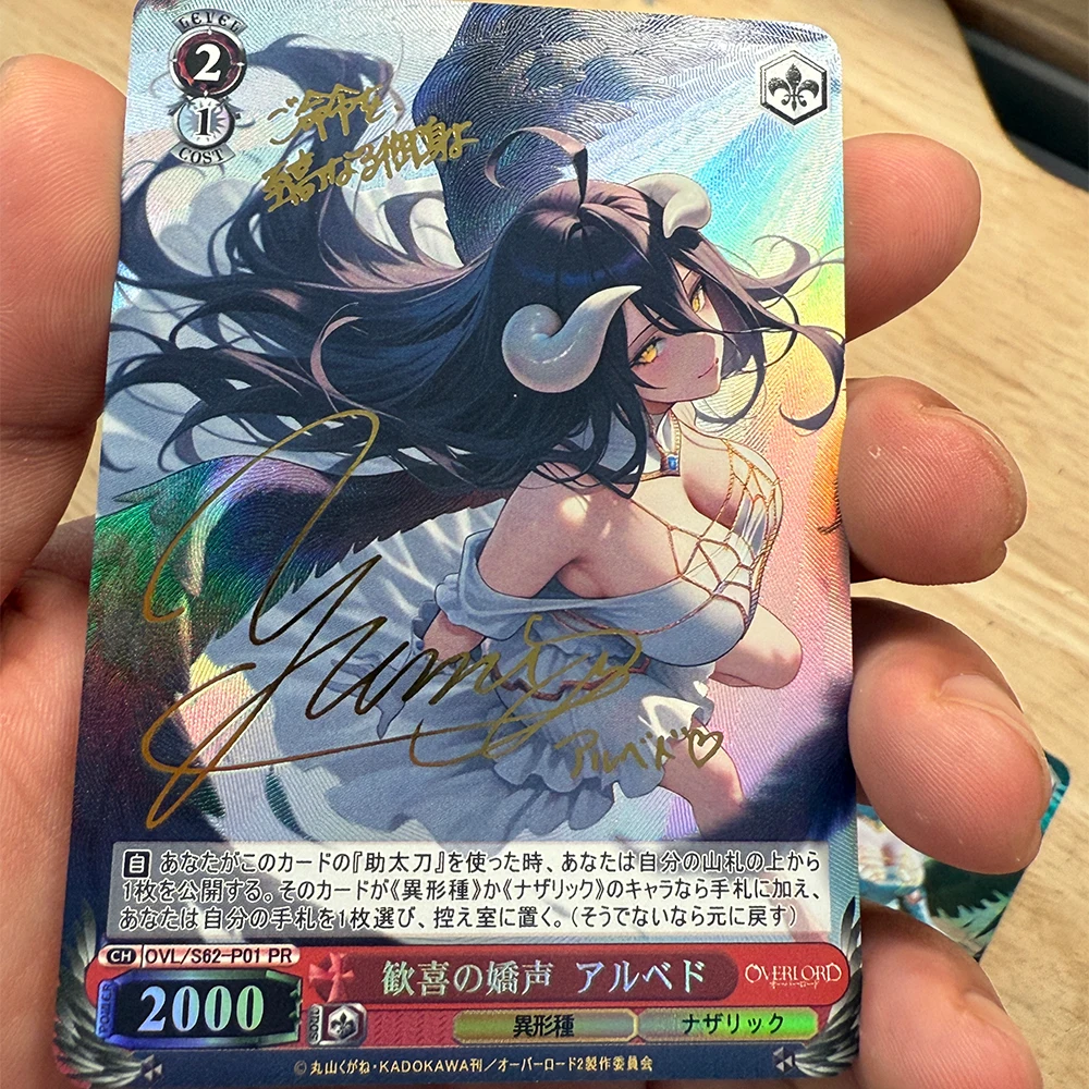 6 stks/set Overlord Albedo Weiss Schwarz Collection Card S62-P03 PR Anime Handtekening Kaart Vergulden Kind Geschenken Speelgoed