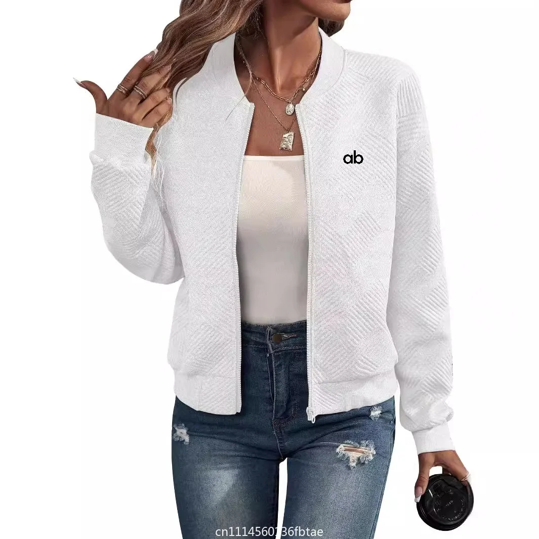2026 New Spring Autumn Comfortable Casual Women's Long Sleeve Jacket Elegant Outerwear Zipper Pocket Crew Neck Short Outerwear