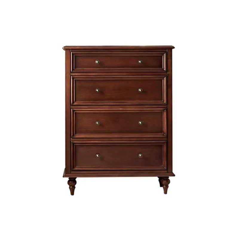 American retro solid wood four-chest cabinet, living roo m, bedroom, locker, household dining side cabine