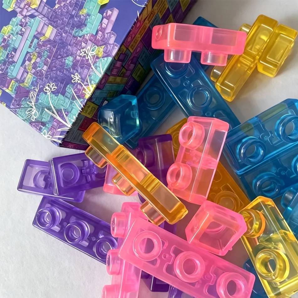 Hot‑selling Jelly Building Blocks Decompression Assembly Toy, Soft Silicone Kids Building Block Set, Educational Game Gift
