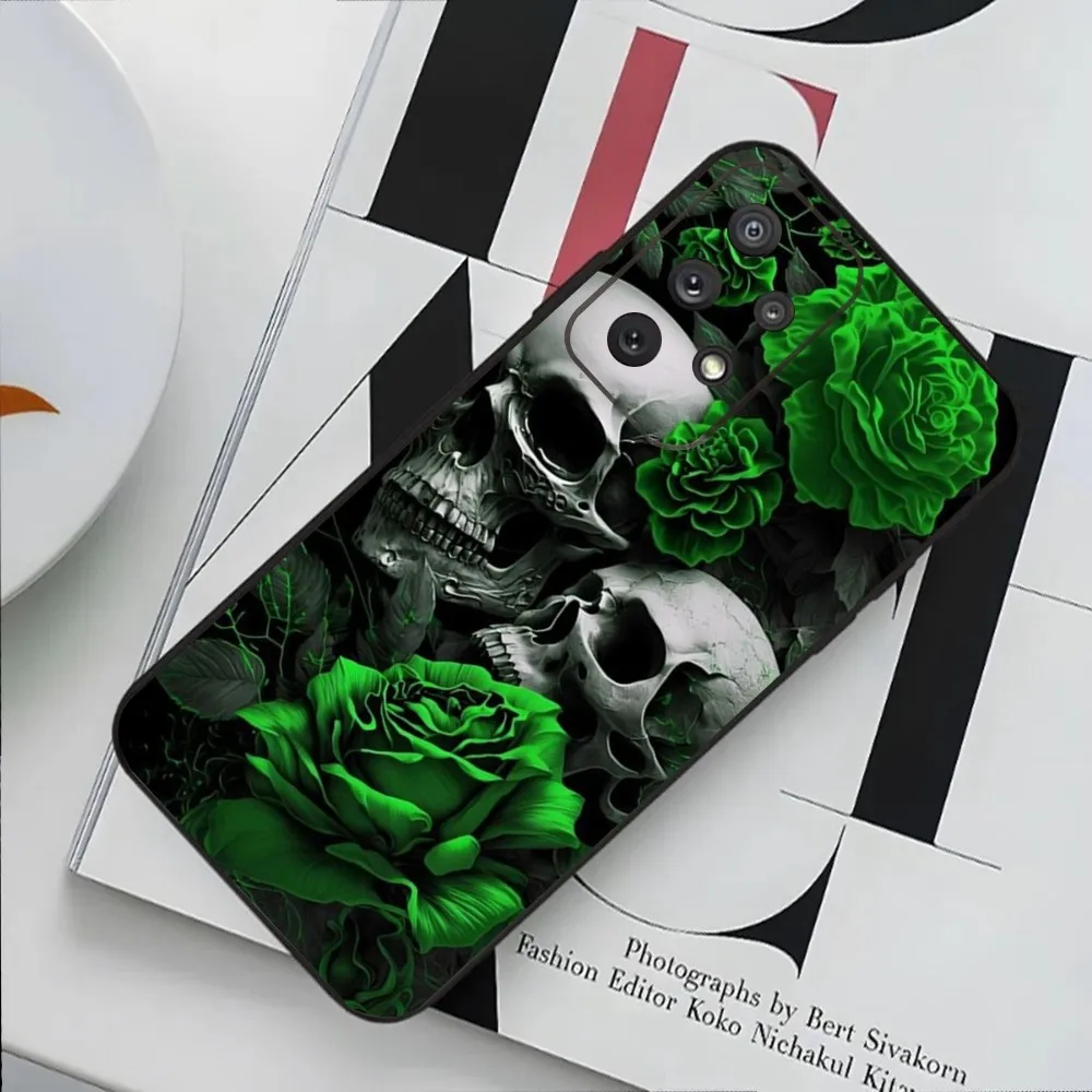 Beautiful Death Gothic Fashion Skull  Phone Case For Samsung Galaxy S24,S20,S21,S22,S23,Fe,Lite,Plus,Ultra,Note Shell