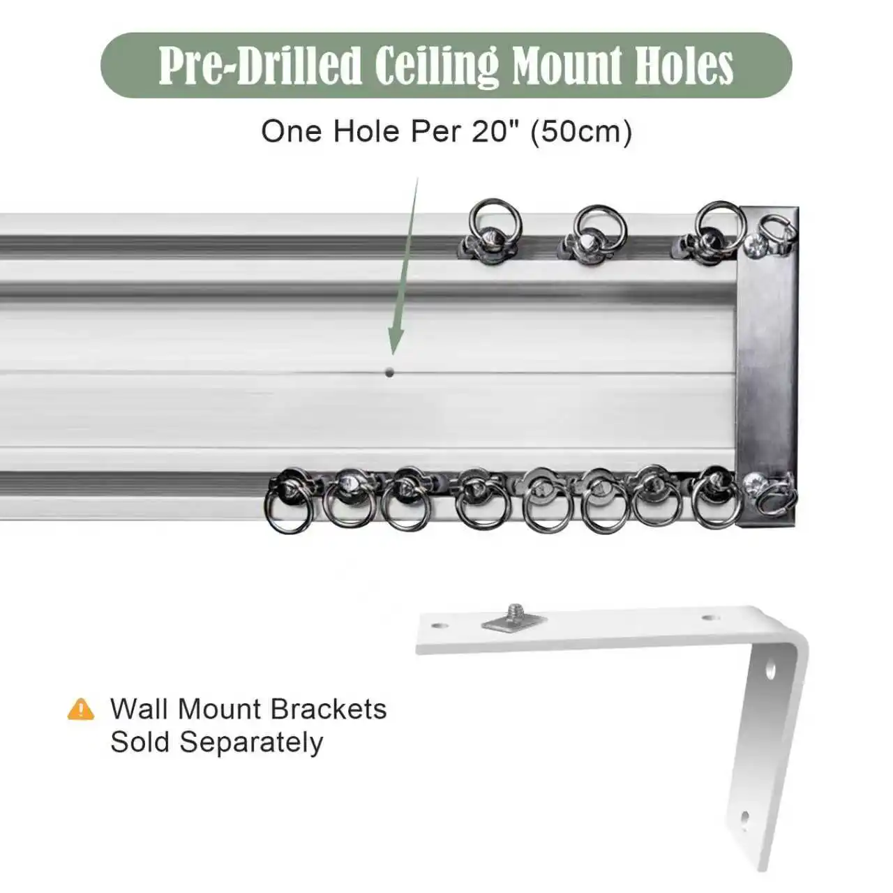 ZSHINE-Customized Luxury Heavy-Duty Compact Double Curtain Tracks Premium Aluminum Rails for Normal and Bay Windows Curtain Rail