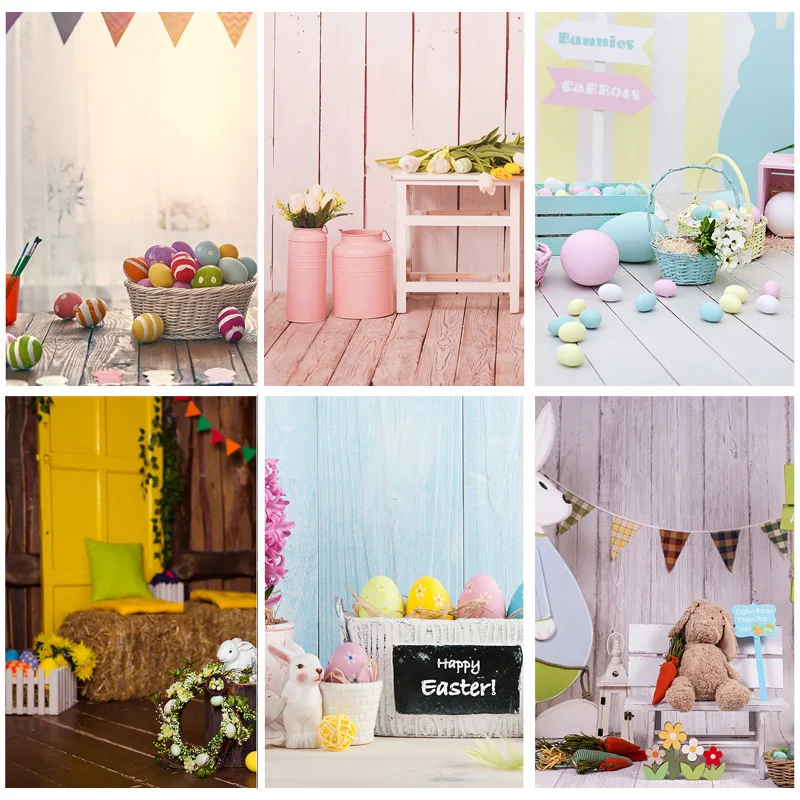 ZHISUXI Easter Eggs Rabbit Photography Backdrops Photo Studio Props Spring Flowers Child Baby Photo Backdrops  21430 CJ-02