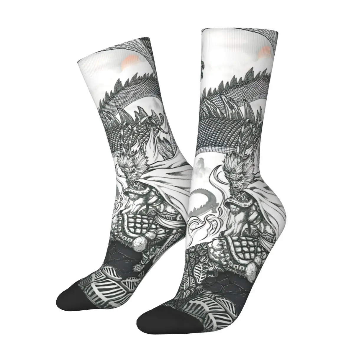 Crazy compression The Dragon Rider Sock for Men Hip Hop Harajuku Black Myth Wukong Happy Quality Pattern Printed Boys Crew Sock