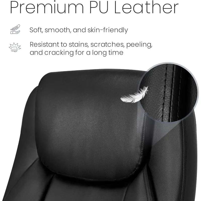NEO CHAIR Ergonomic Office Chair PU Leather Executive High Back Computer Desk Chair Adjustable Height Flip-up