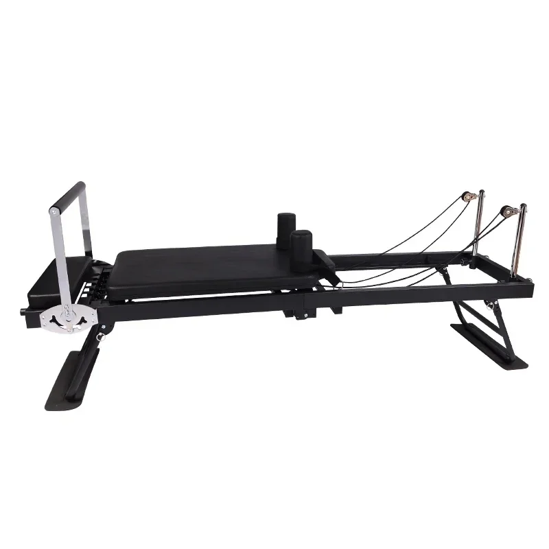 2026-Core Fitness Equipment Wooden Maple Aluminum Alloy ABS Yoga Folding Pilates Bed Convenient Storage Box