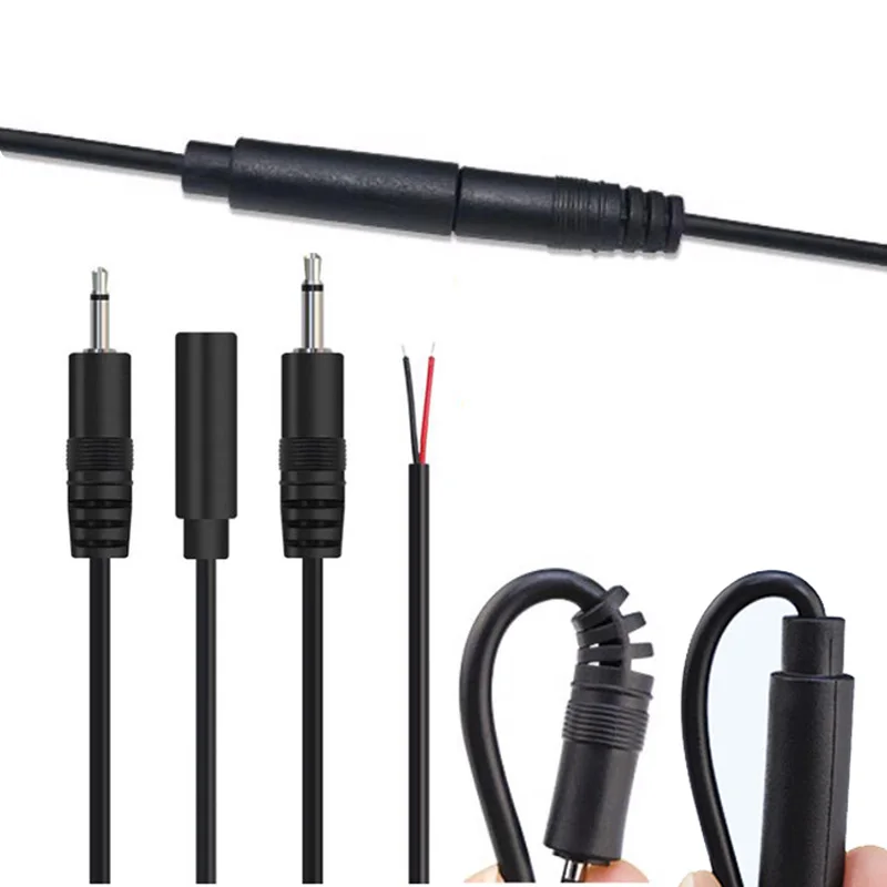 25CM 2.5mm 3.5mm Mono Audio Connector Cable 2pin Wire Extension Cord  Male Female Plug DIY Repair Single Head Plug Jack