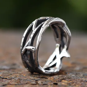 Ring of irregular thorns for men and women, 316L stainless steel personality, retro finger, lovers jewelry gift, new, 2022 10 Main Sales Men's Stainless Steel Ring - №7