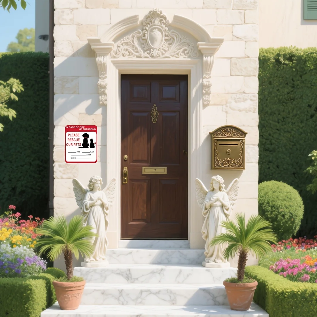 Self-Adhesive Disaster Emergency Pet Rescue Sticker Warning Label for Doors And Windows 