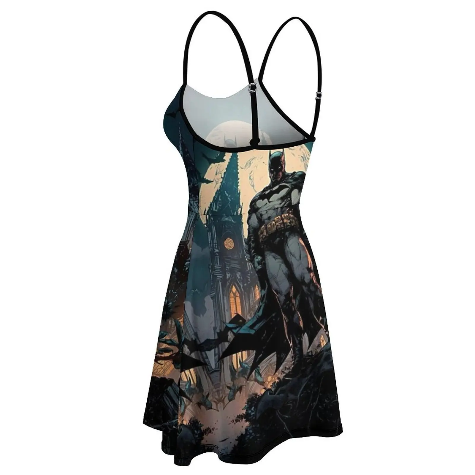 The Bats Batty The Dark Knight Caped Gotham's Guardian (329) فستان نسائي كلاسيكي مثير فستان نسائي بكتافة مضحك ومبتكر #5