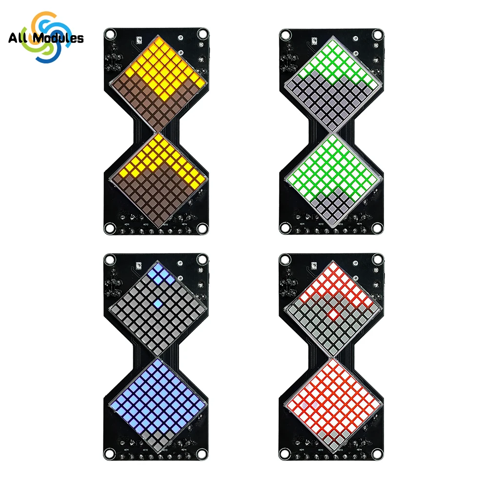 

DC 5V LED Dot Matrix Electronic Hourglass DIY Kit Gravity-Sensing Timer Soldering Practice Electronics DIY Components Micro USB