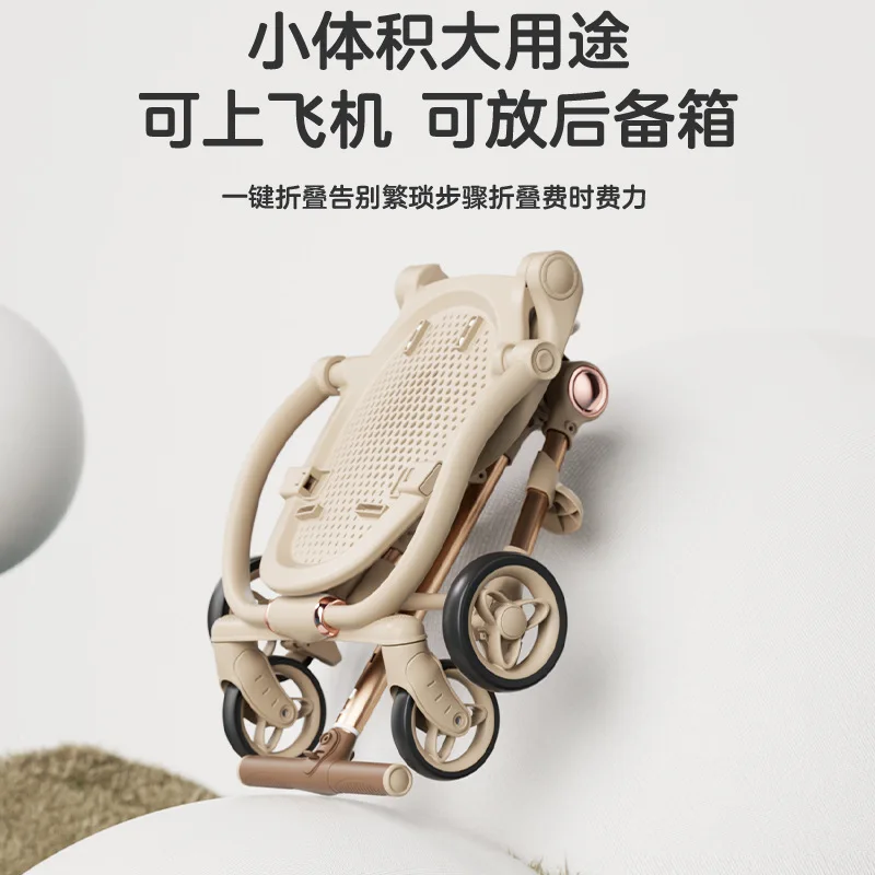Baby Stroller Lightweight Foldable Baby Walking Tool Windproof Suitable for Babies To Sit or Lie Down On