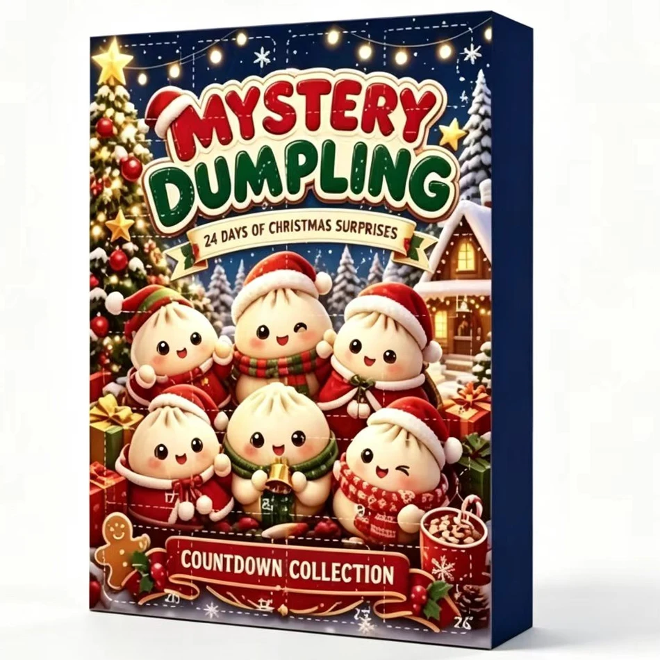 Christmas Dumpling Advent Calendar, Day Countdown Calendar,Cute Dumpling Squeeze Mochi Fidget Toy Blind  for Kids Christmas Gift