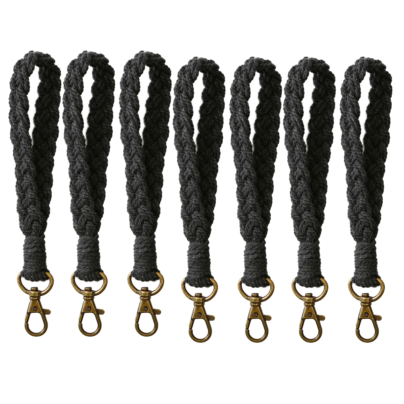 Juego de 7 Uds. De cuerda de algodón hecha a mano, llavero multifuncional, correa para muñeca, accesorios colgantes