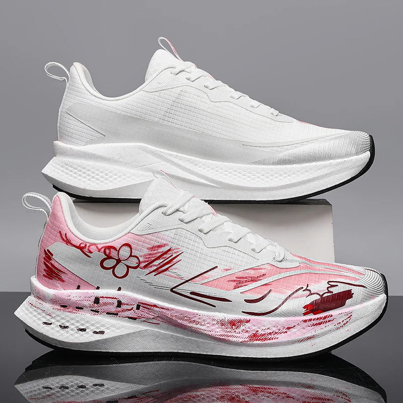 Men Running Shoes Breathable Shock Absorb Non Slip Lightweight Athletic Jogging Training Casual Sports Sneakers Outdoor Workouts